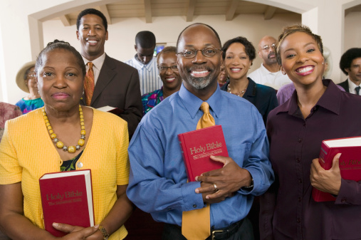Members of the congregation gathered together